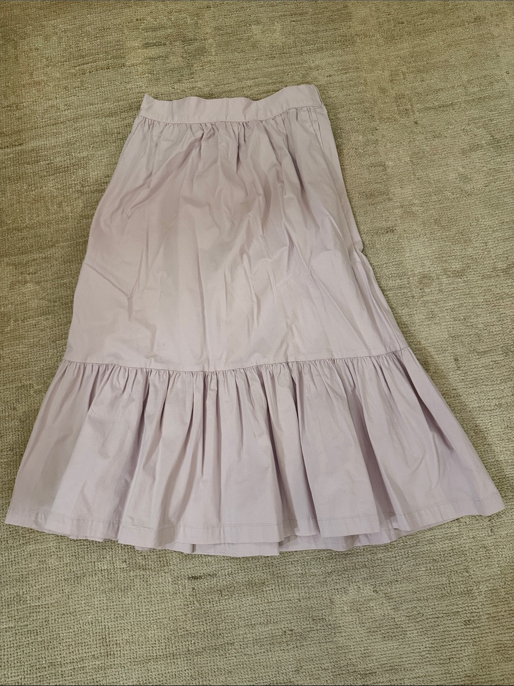 A New Day Light Lavender Tiered Midi Skirt